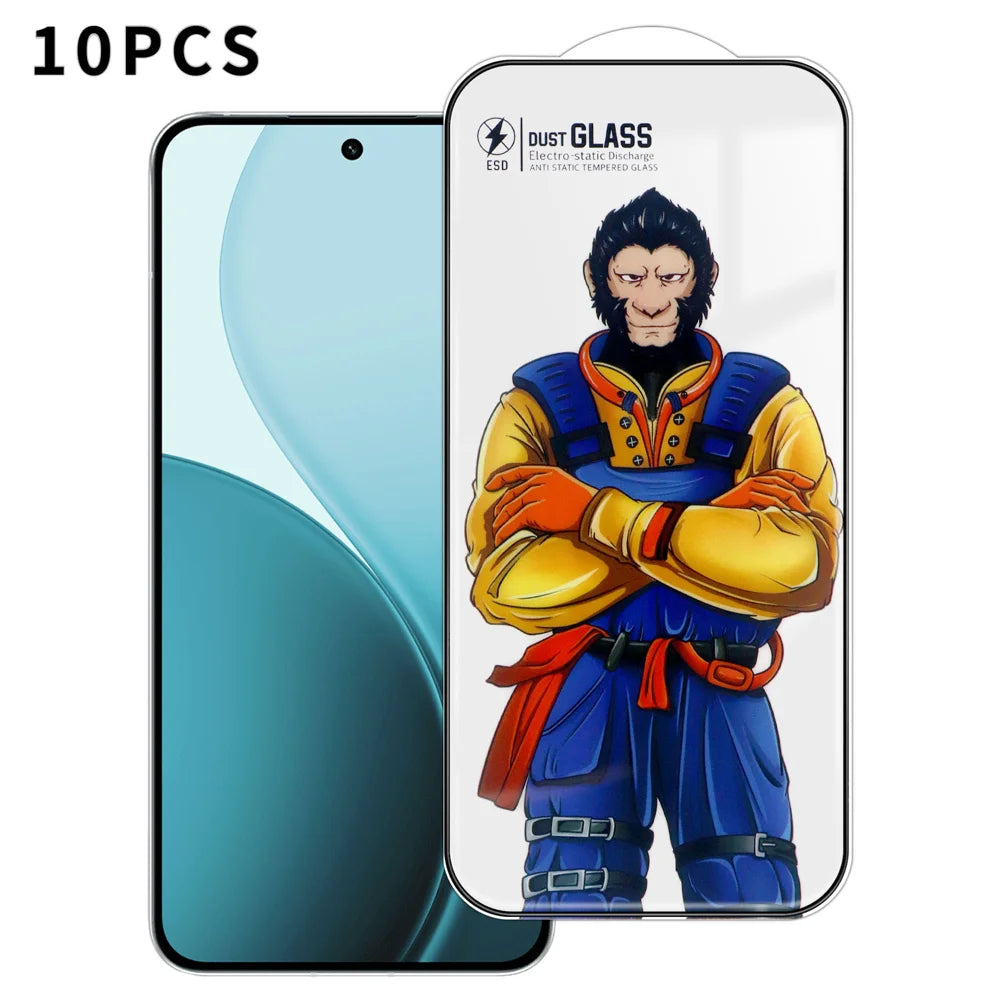 For Oppo Reno14 5G (Global) 10Pcs Full Screen Protector 3D Arc 120C Anti-Static Silk Printing High Aluminium-silicon Glass Film - As Shown - 1