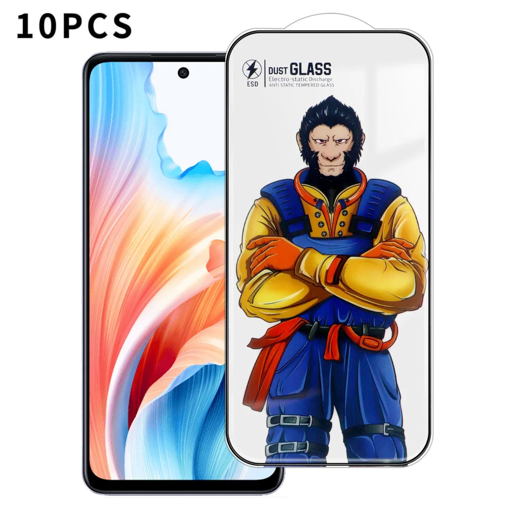 For Oppo A2 5G 10Pcs Full Screen Protector 3D Arc 120C Anti-Static Silk Printing High Aluminium-silicon Glass Film - As Shown - 1