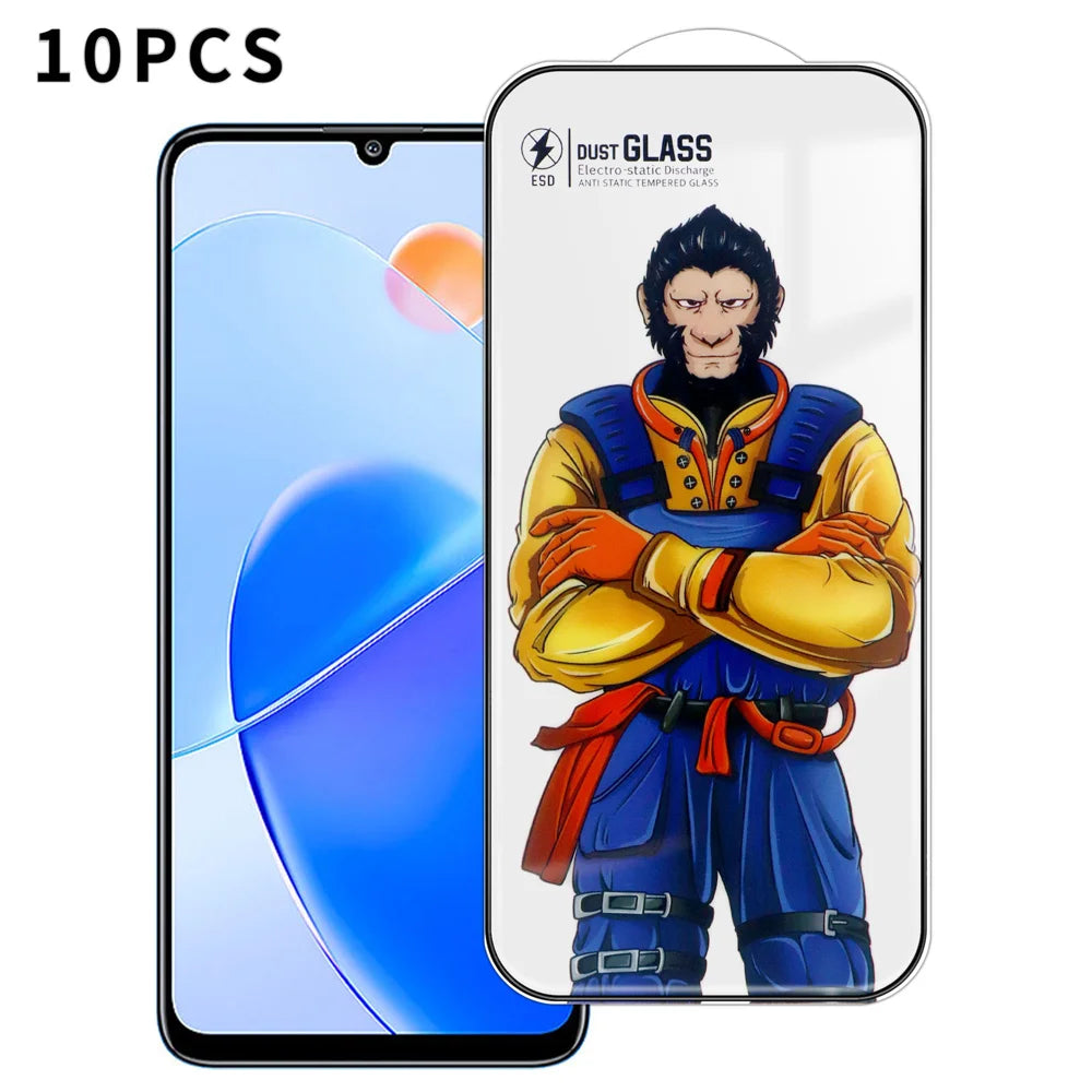 For Honor Play6T 10Pcs Full Screen Protector 3D Arc 120C Anti-Static Silk Printing High Aluminium-silicon Glass Film - As Shown - 1