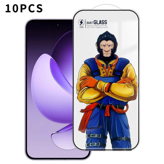 For Oppo Reno13 5G (Global) 10Pcs Full Screen Protector 3D Arc 120C Anti-Static Silk Printing High Aluminium-silicon Glass Film - As Shown - 1