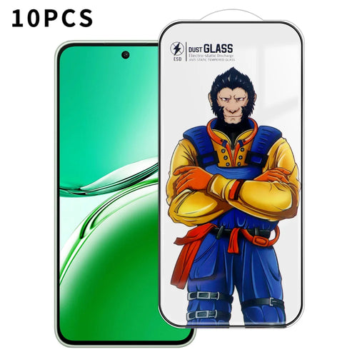 For Oppo A3 5G 10Pcs Full Screen Protector 3D Arc 120C Anti-Static Silk Printing High Aluminium-silicon Glass Film - As Shown - 1