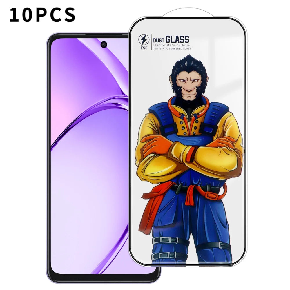 For Oppo A3i 5G 10Pcs Full Screen Protector 3D Arc 120C Anti-Static Silk Printing High Aluminium-silicon Glass Film - As Shown - 1