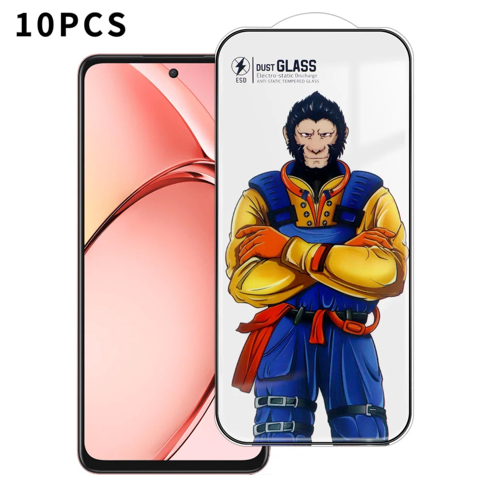 For Oppo A3x 5G 10Pcs Full Screen Protector 3D Arc 120C Anti-Static Silk Printing High Aluminium-silicon Glass Film - As Shown - 1