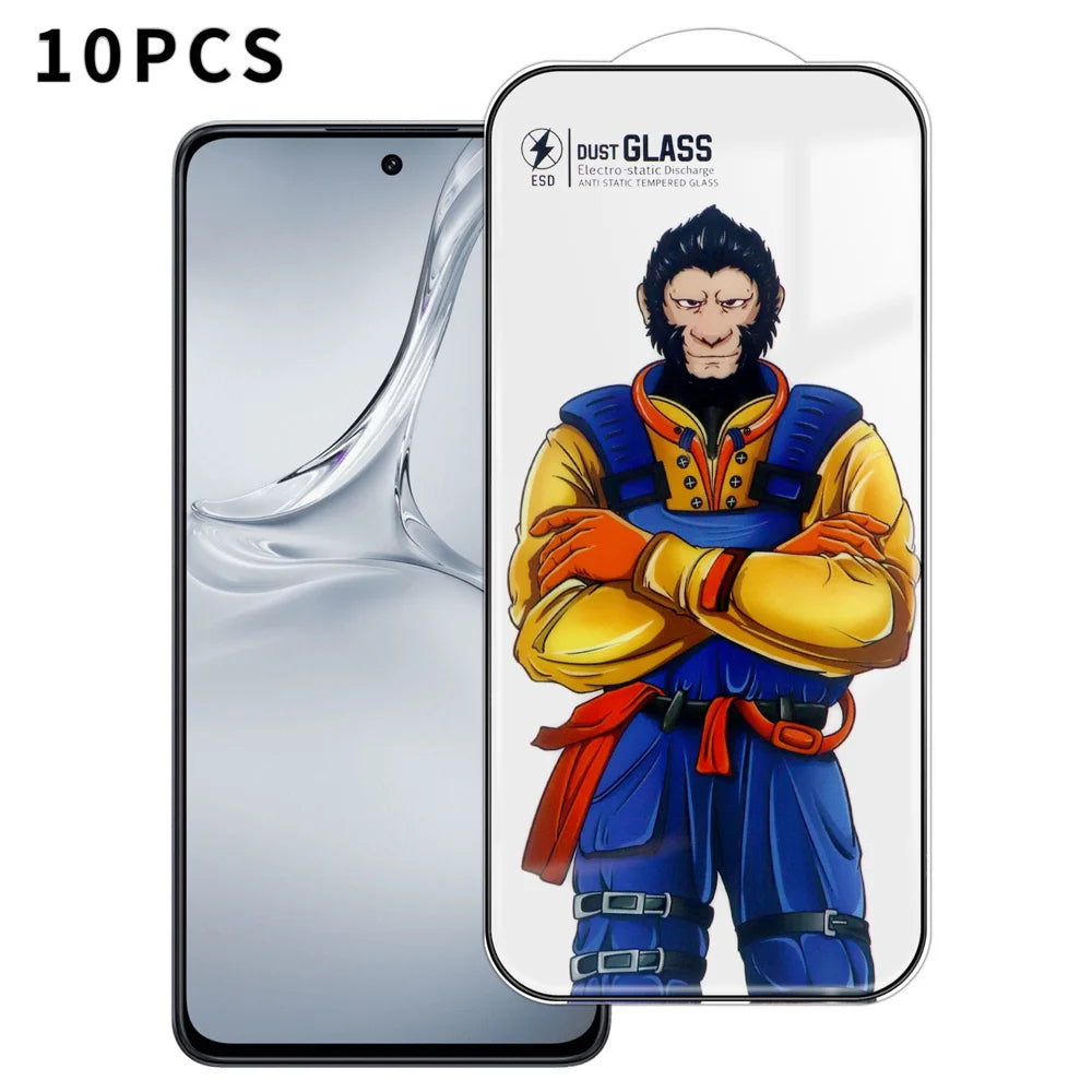 For Oppo K12x 5G (Global) 10Pcs Full Screen Protector 3D Arc 120C Anti-Static Silk Printing High Aluminium-silicon Glass Film - As Shown - 1
