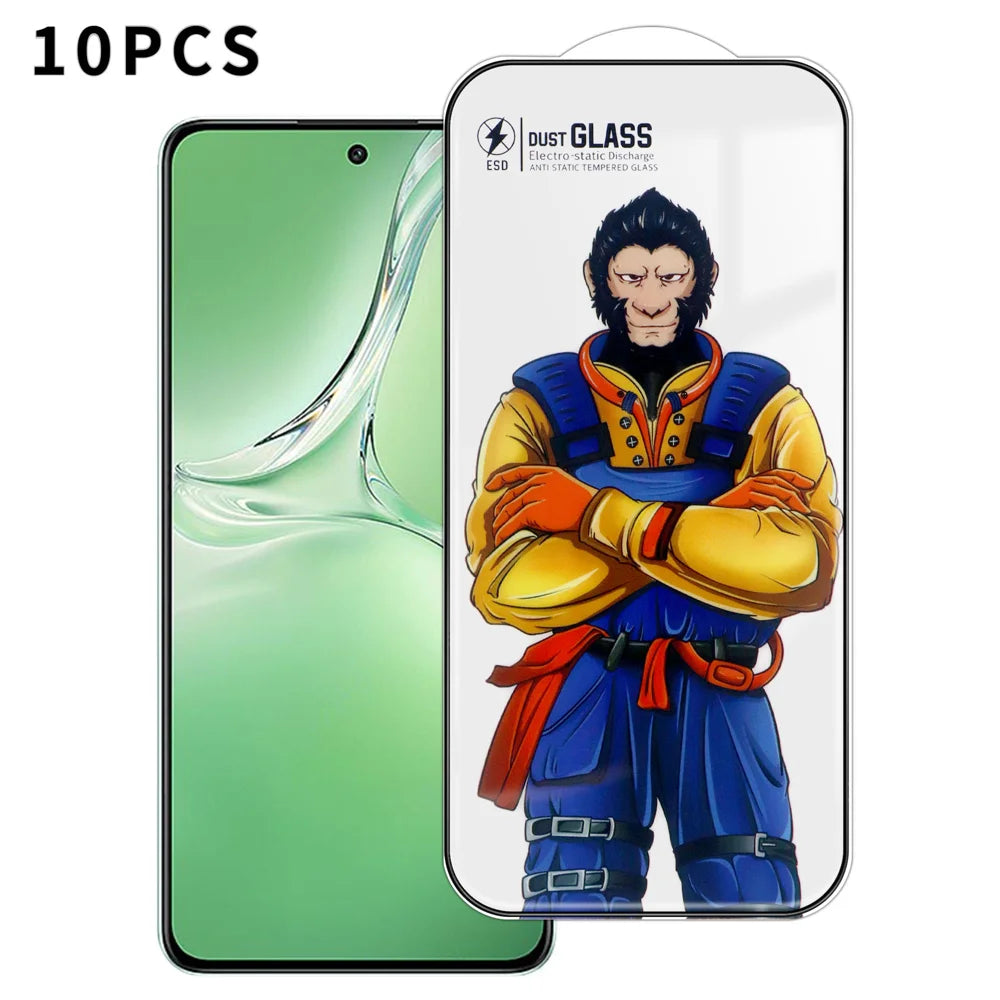 For Oppo K12 10Pcs Full Screen Protector 3D Arc 120C Anti-Static Silk Printing High Aluminium-silicon Glass Film - As Shown - 1