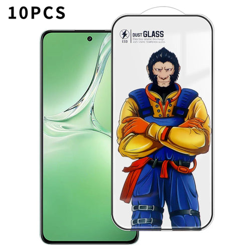 For Oppo K12 10Pcs Full Screen Protector 3D Arc 120C Anti-Static Silk Printing High Aluminium-silicon Glass Film - As Shown - 1