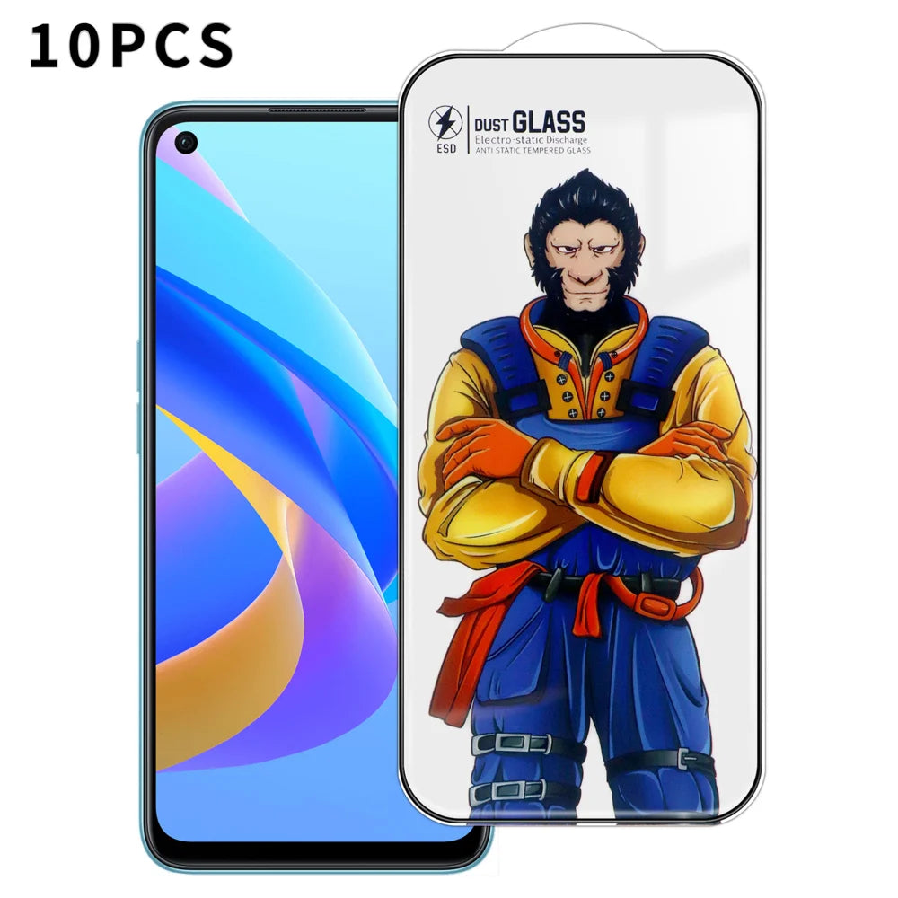 For Oppo A36 10Pcs Full Screen Protector 3D Arc 120C Anti-Static Silk Printing High Aluminium-silicon Glass Film - As Shown - 1