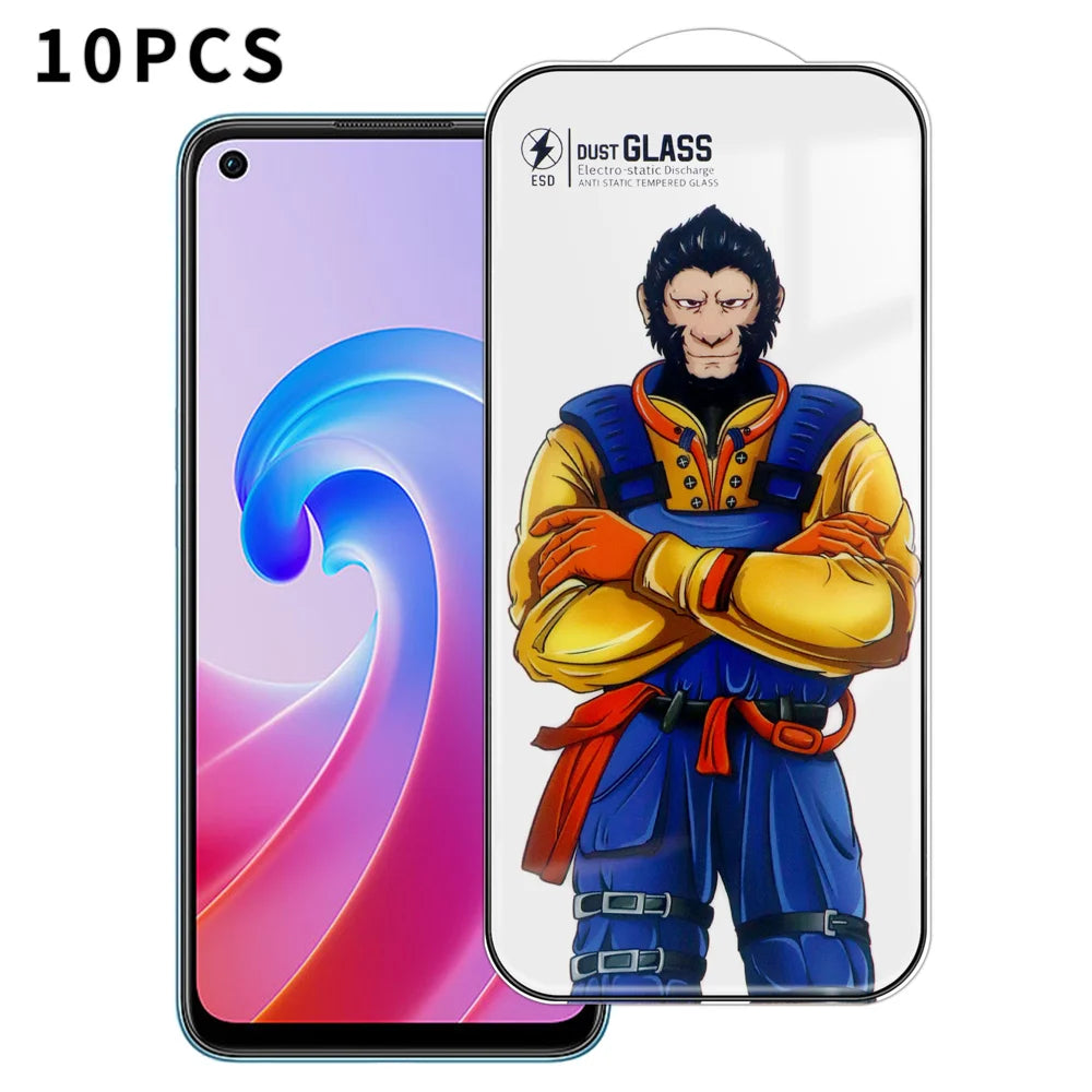 For Oppo A96 4G 10Pcs Full Screen Protector 3D Arc 120C Anti-Static Silk Printing High Aluminium-silicon Glass Film - As Shown - 1