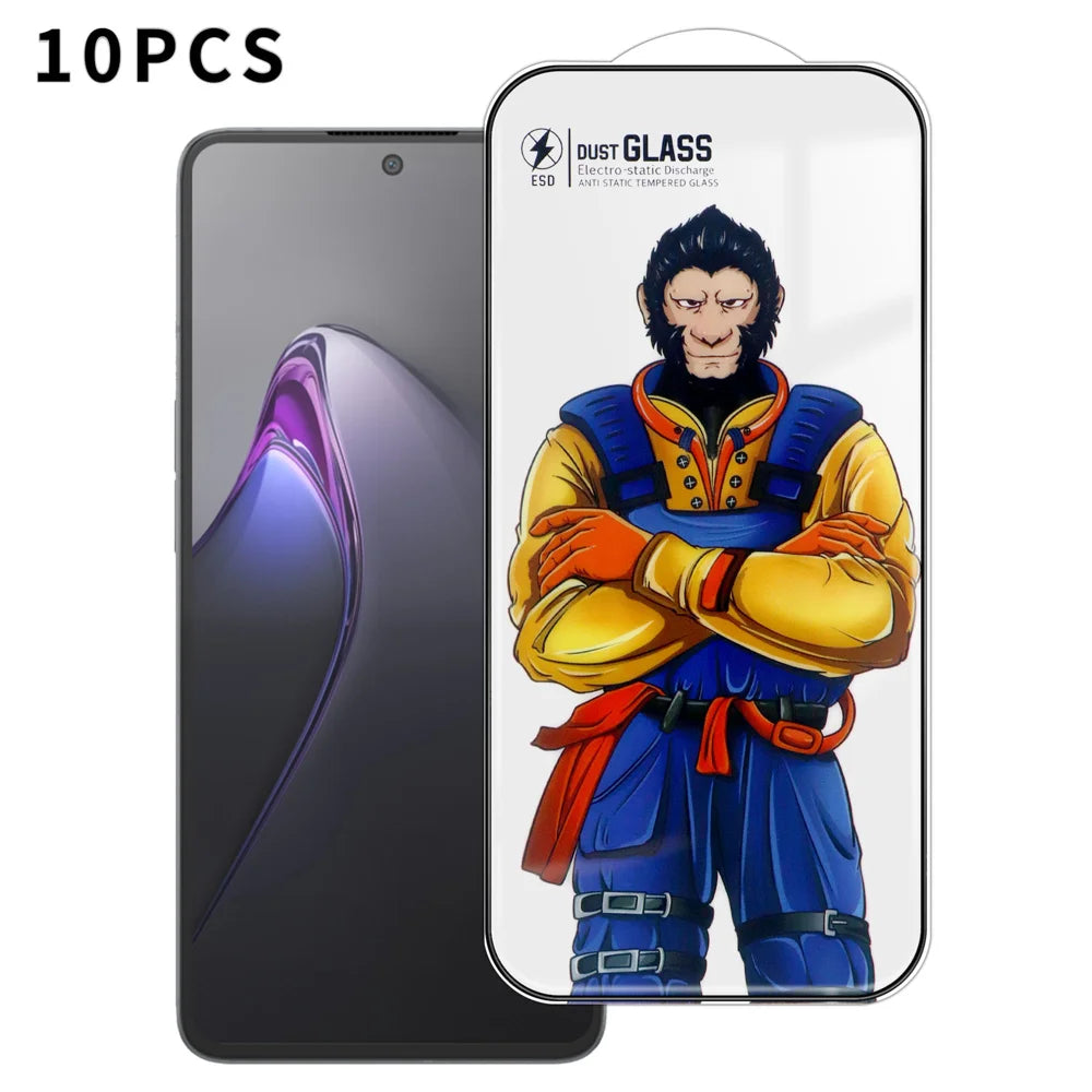 For Oppo Reno8 Pro 5G (Global Version) 10Pcs Full Screen Protector 3D Arc 120C Anti-Static Silk Printing High Aluminium-silicon Glass Film - As Shown - 1