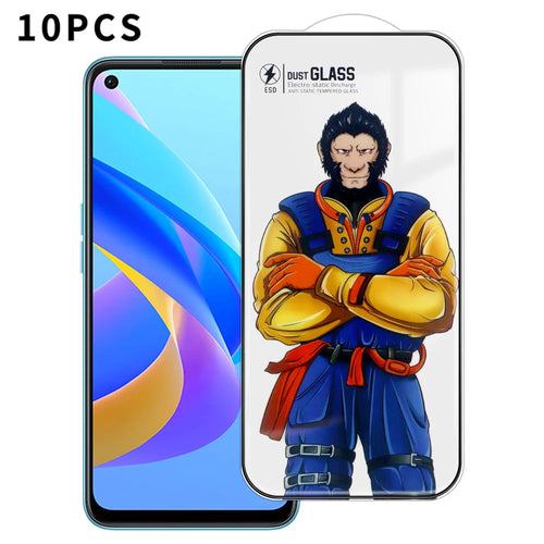 For Oppo A76 10Pcs Full Screen Protector 3D Arc 120C Anti-Static Silk Printing High Aluminium-silicon Glass Film - As Shown - 1