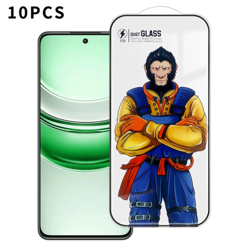 For Realme V70 5G 10Pcs Full Screen Protector 3D Arc 120C Anti-Static Silk Printing High Aluminium-silicon Glass Film - As Shown - 1