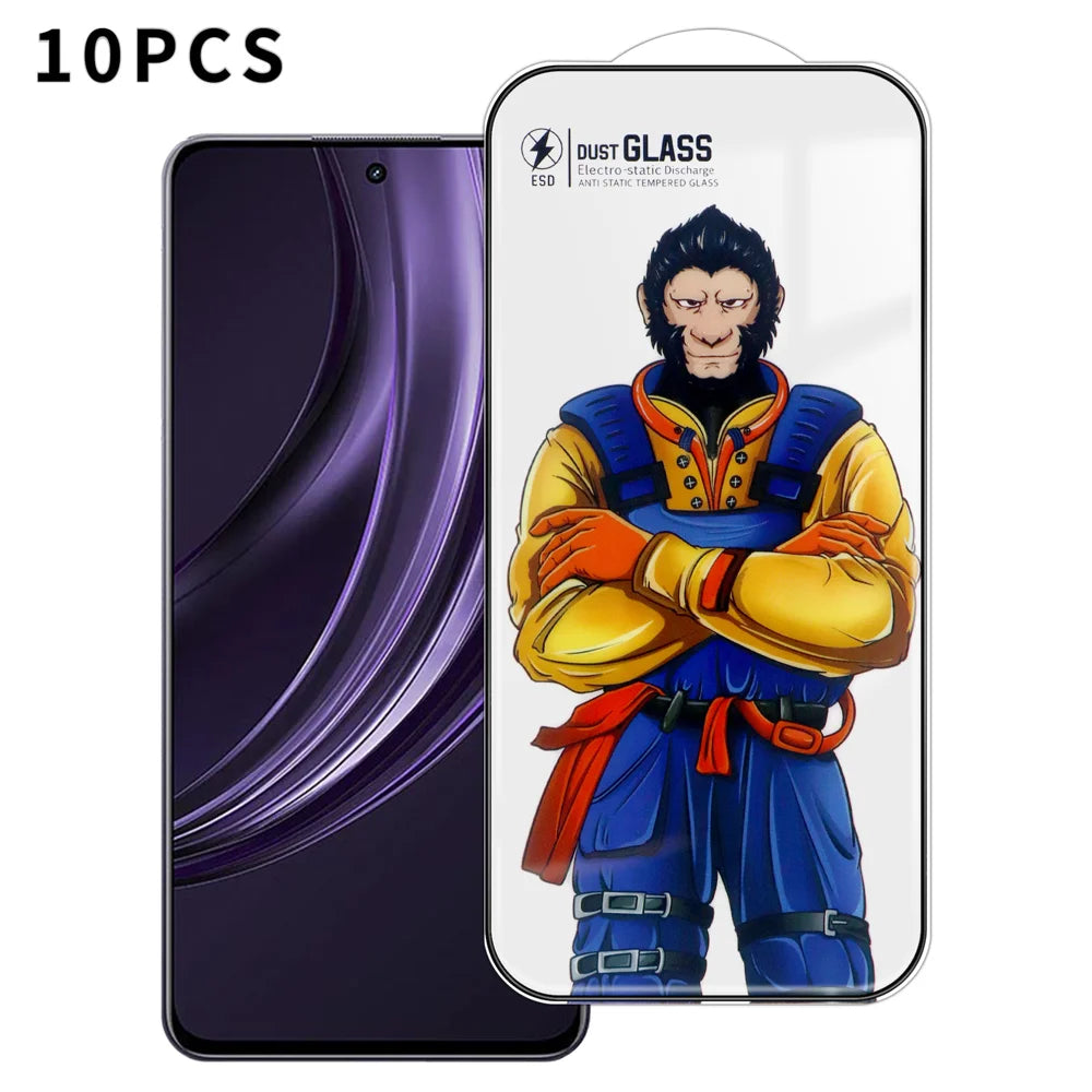 For Realme 13 5G 10Pcs Full Screen Protector 3D Arc 120C Anti-Static Silk Printing High Aluminium-silicon Glass Film - As Shown - 1