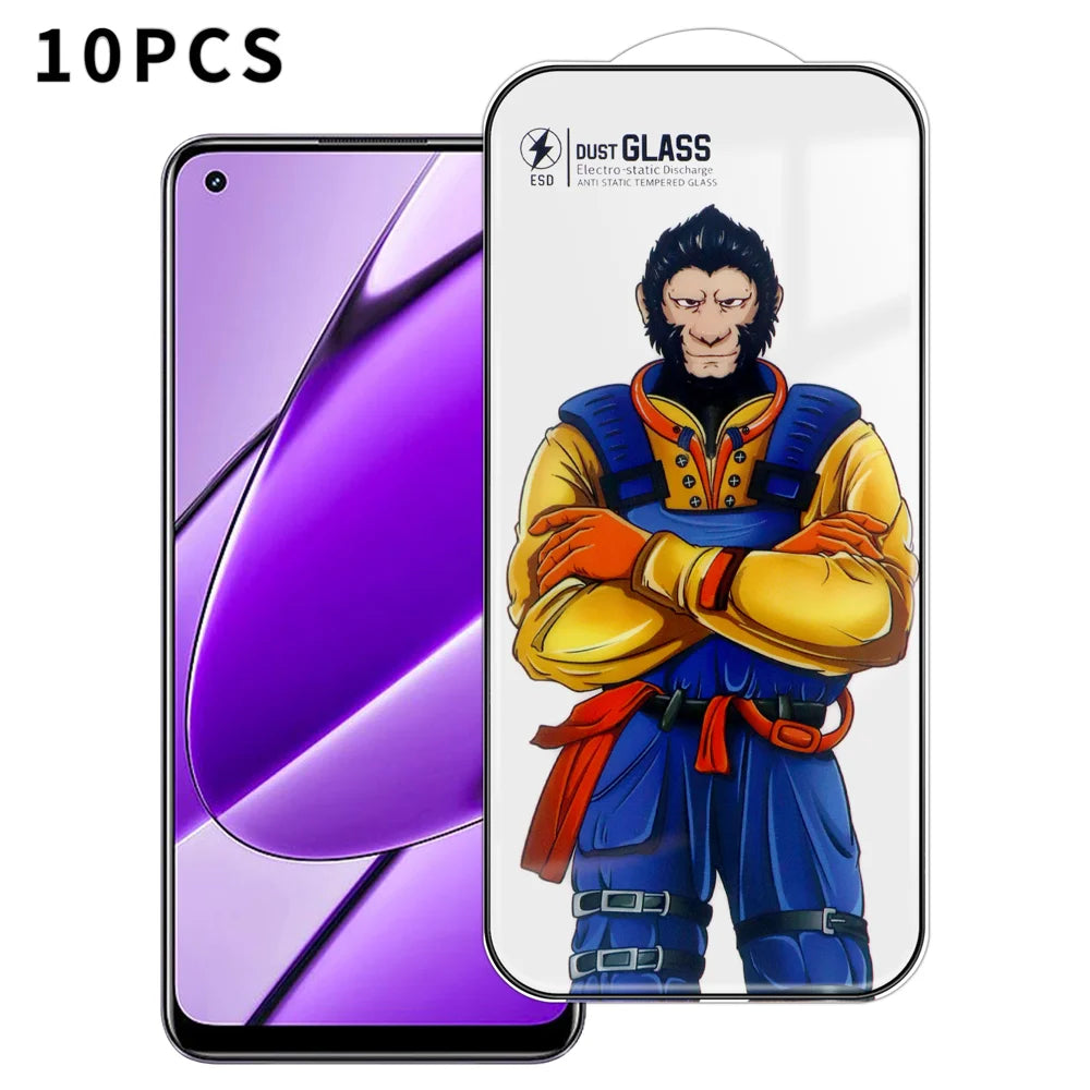 For Realme 11 4G (159.9x73.3x7.95mm) 10Pcs Full Screen Protector 3D Arc 120C Anti-Static Silk Printing High Aluminium-silicon Glass Film - As Shown - 1