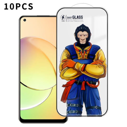 For Realme 10 4G 10Pcs Full Screen Protector 3D Arc 120C Anti-Static Silk Printing High Aluminium-silicon Glass Film - As Shown - 1