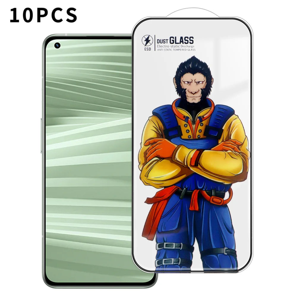 For Realme GT2 10Pcs Full Screen Protector 3D Arc 120C Anti-Static Silk Printing High Aluminium-silicon Glass Film - As Shown - 1