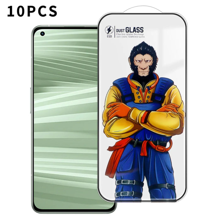 For Realme GT2 10Pcs Full Screen Protector 3D Arc 120C Anti-Static Silk Printing High Aluminium-silicon Glass Film - As Shown - 1
