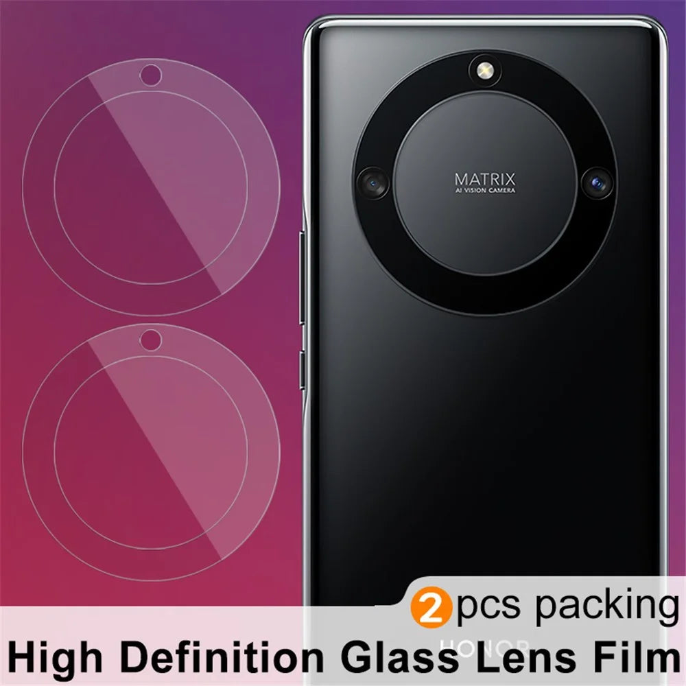 IMAK 2Pcs / Set Camera Lens Protector for Honor X40 5G / X9a 5G / Magic5 Lite 5G , Anti-explosion Bubble-free HD Clear Tempered Glass Lens Cover Film - 2