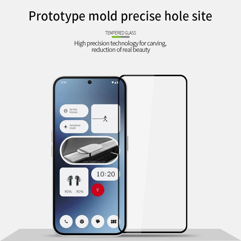 MOFI For Nothing Phone (3a) Lite 5G Screen Protector  9H Full Glue Full Coverage High Aluminum-Silicon Glass Film - Black - 3