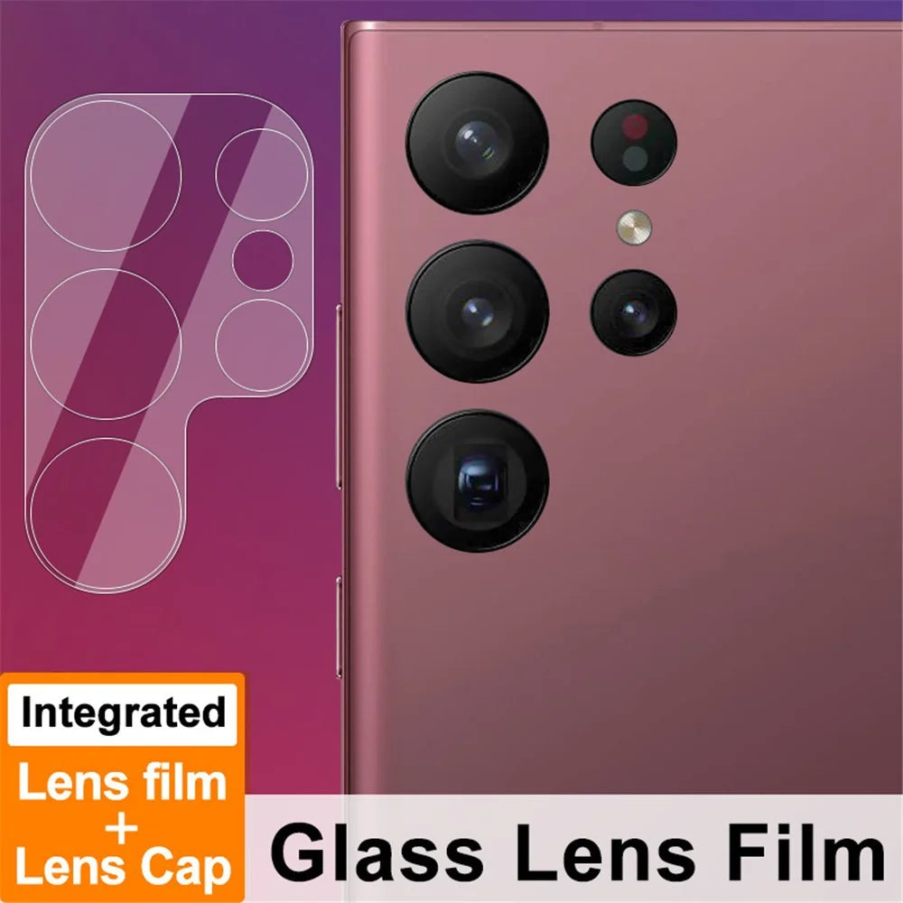 IMAK Ultra Clear Anti-scratch Camera Lens Protector for Samsung Galaxy S23 Ultra, Anti-explosion Integrated Tempered Glass Lens Film + Acrylic Lens Cap - 2