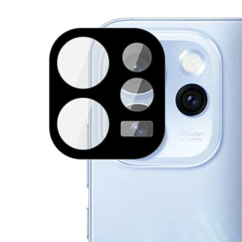 For Oppo Reno15 5G (China) Tempered Glass Lens Protector Black Silk Printing Camera Lens Film - 1