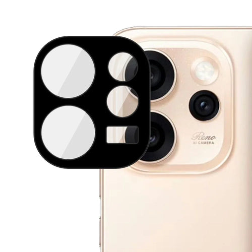 For Oppo Reno15 Pro 5G Tempered Glass Lens Protector Black Silk Printing Camera Lens Film - 1