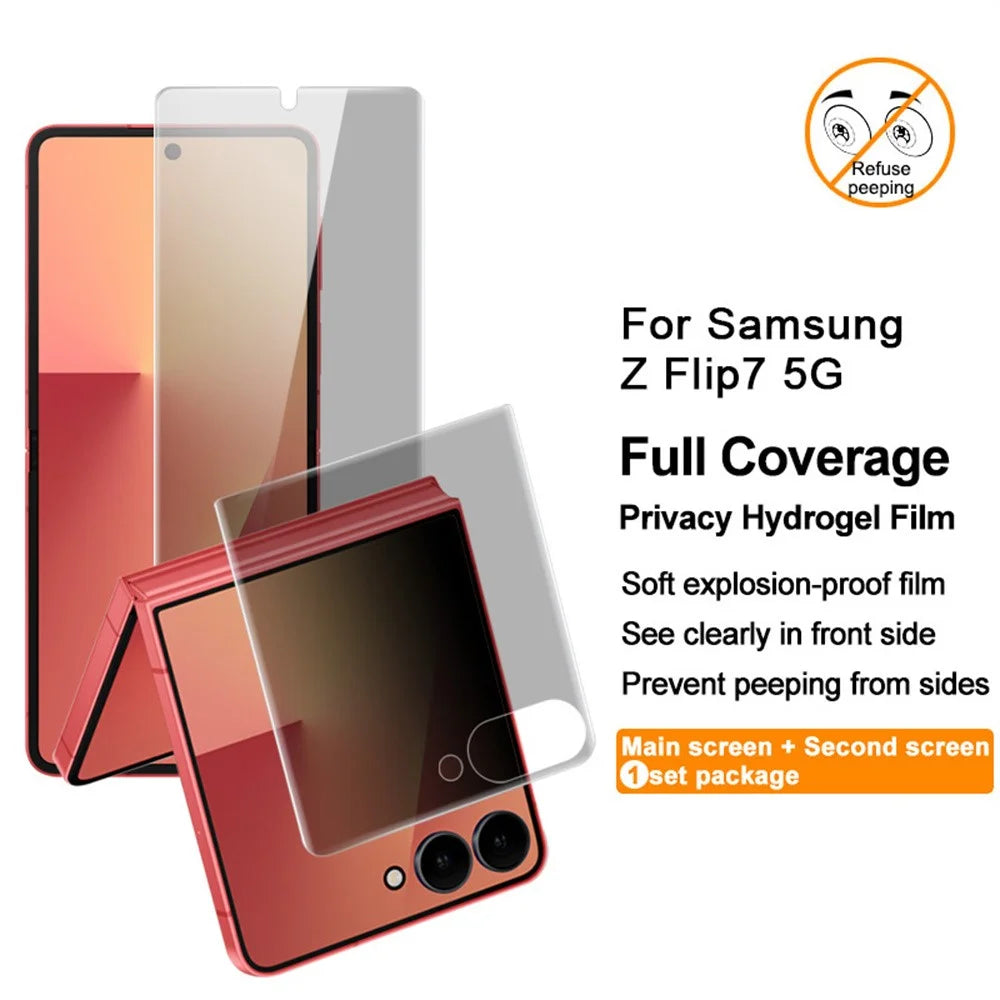 IMAK Privacy Hydrogel Film III for Samsung Galaxy Z Flip8 / Z Flip7 5G 1 Set Anti-Spy TPU Full Screen Film (Front Screen + Inner Large Screen) - 3