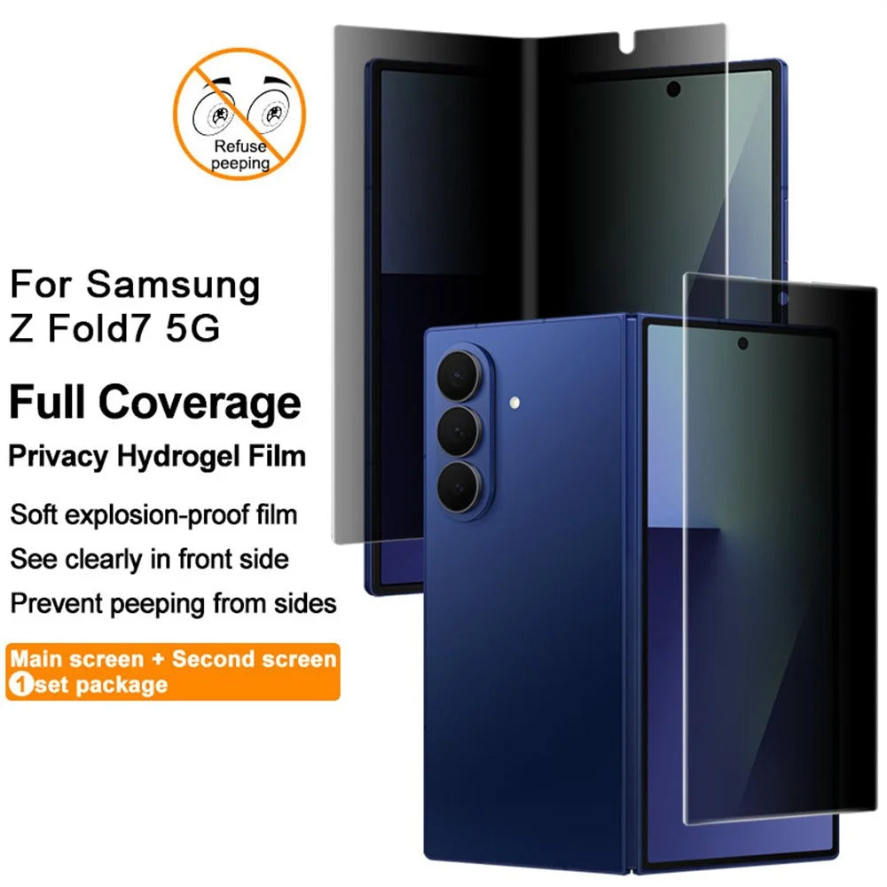 IMAK Privacy Hydrogel Film III for Samsung Galaxy Z Fold7 5G 1 Set Anti-Spy TPU Full Screen Film (Front Screen + Inner Large Screen) - 4