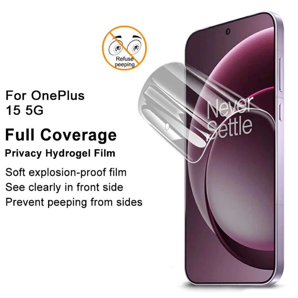 IMAK Privacy Hydrogel Film III for OnePlus 15 5G Anti-Spy Soft TPU Full Screen Protector (Fingerprint Unlock) - 4