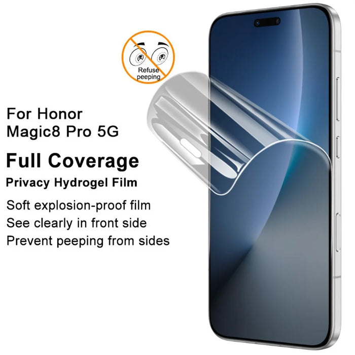 IMAK Privacy Hydrogel Film III for Honor Magic8 Pro 5G Anti-Spy Soft TPU Full Screen Protector (Fingerprint Unlock) - 4