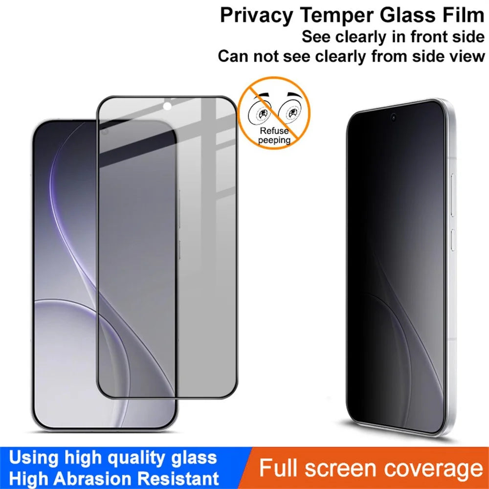 IMAK For Oppo Reno15 Pro Max 5G (Global) / Reno15 Pro 5G (China) Privacy Screen Protector Anti Peep Full Cover Tempered Glass Film (Fingerprint Unlock) - 3