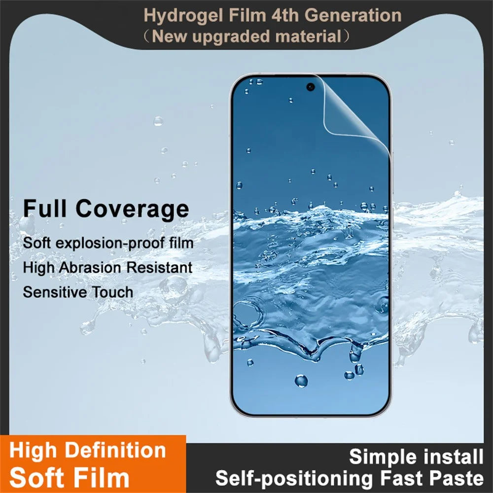 IMAK Hydrogel Film 4th For Oppo Reno15 Pro Max 5G (Global) / Reno15 Pro 5G (China) Full Screen Protector Ultra Clear Full Glue Soft TPU Film (Fingerprint Unlock) - Transparent - 3