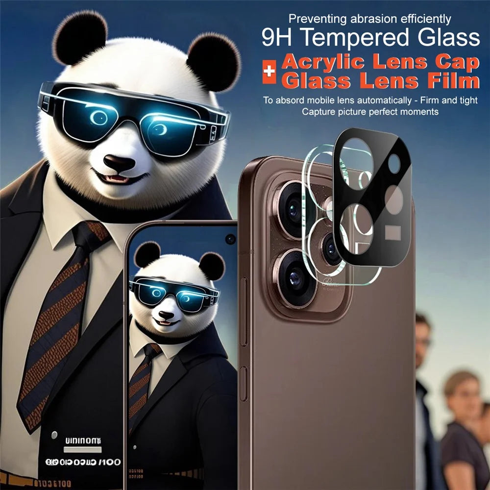 IMAK For Oppo Reno15 Pro Max 5G (Global) / Reno15 Pro 5G (China) Tempered Glass Full Cover Lens Film + Acrylic Cap (Black Version) - 3