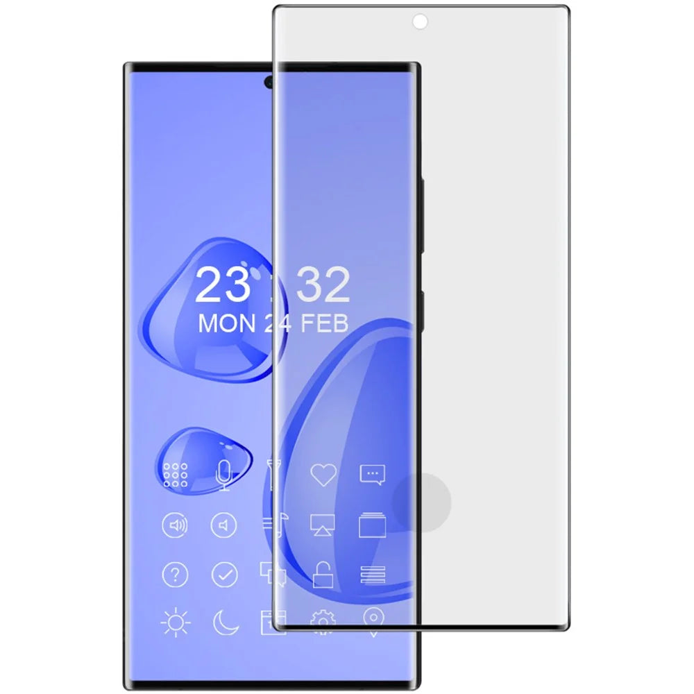 IMAK for Samsung Galaxy S23 Ultra 3D Anti-fingerprint Curved Tempered Glass Film Side Glue Ultra Clear Full Screen Protector - 1