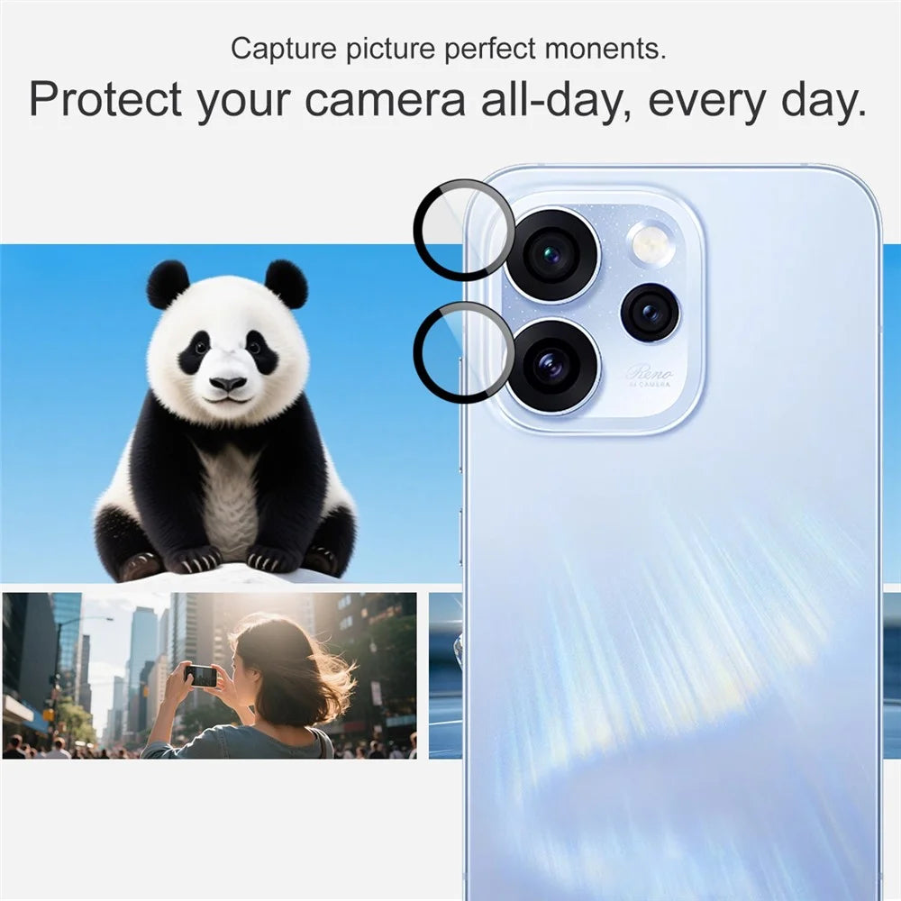 IMAK For Oppo Reno15 Pro 5G (Global) / Reno15 5G (China) Tempered Glass Full Cover Camera Lens Protector with Self Positioning Frame (Complete Covering) - 5