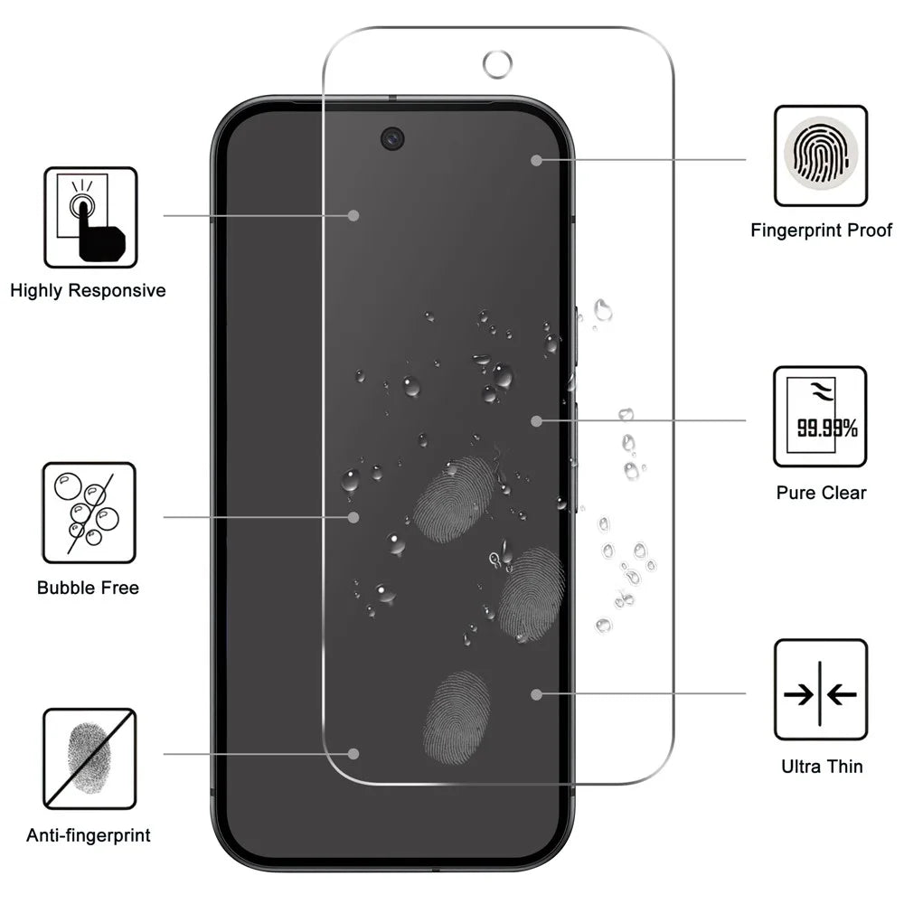 For Google Pixel 10a Screen Protector 2.5D HD Tempered Glass Film (Not Complete Coverage) - 2