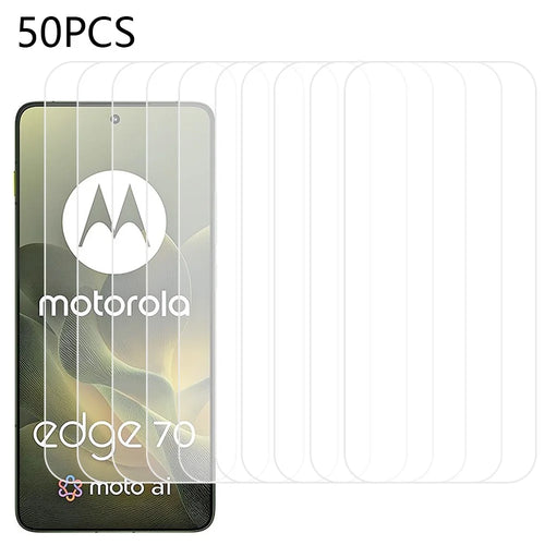 50Pcs For Motorola Edge 70 5G / Moto X70 Air Screen Protector Screen Protector Full Glue Tempered Glass Clear Screen Film (NOT Complete Covering) (No Package, with Wipes Set, Dust-absorber, Guide Sticker) - 1
