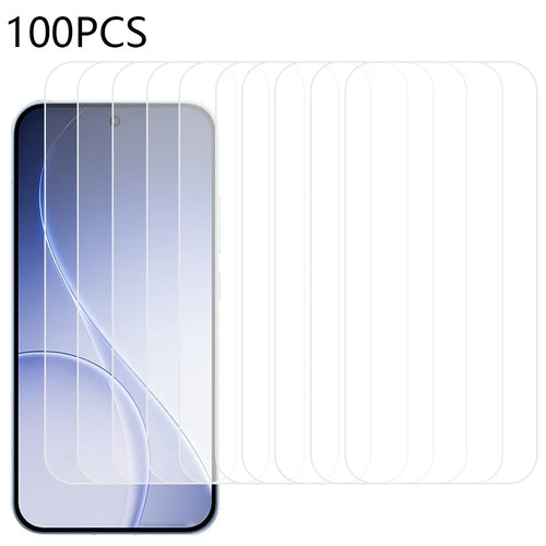 100Pcs For Oppo Reno15 Pro 5G (Global) / Reno15 5G (China) Screen Protector Full Glue Anti-Scratch Tempered Glass Film (NOT Complete Covering) (No Package, with Wipes Set, Dust-absorber, Guide Sticker) - 1
