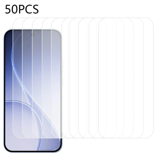 50Pcs For Oppo Reno15 Pro 5G (Global) / Reno15 5G (China) Screen Protector Screen Protector Full Glue Tempered Glass Clear Screen Film (NOT Complete Covering) (No Package, with Wipes Set, Dust-absorber, Guide Sticker) - 1