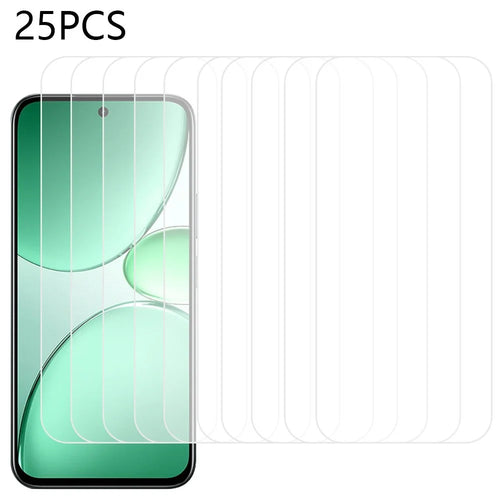 25Pcs For Realme C85 5G  /  C85 Pro 4G Screen Protector Full Glue Tempered Glass High Definition Film (NOT Complete Covering) (No Package, with Wipes Set, Dust-absorber, Guide Sticker) - 1