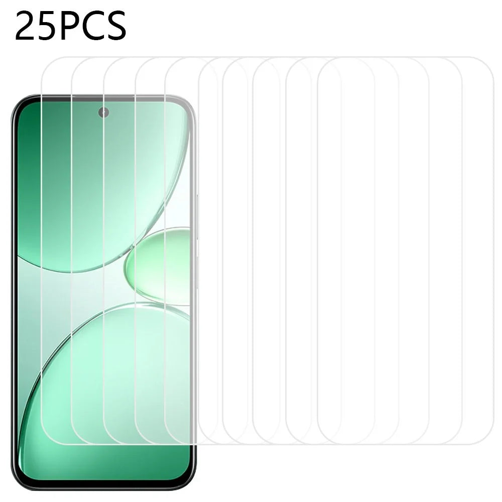 25Pcs For Realme C85 5G  /  C85 Pro 4G Screen Protector Full Glue Tempered Glass High Definition Film (NOT Complete Covering) (No Package, with Wipes Set, Dust-absorber, Guide Sticker) - 1