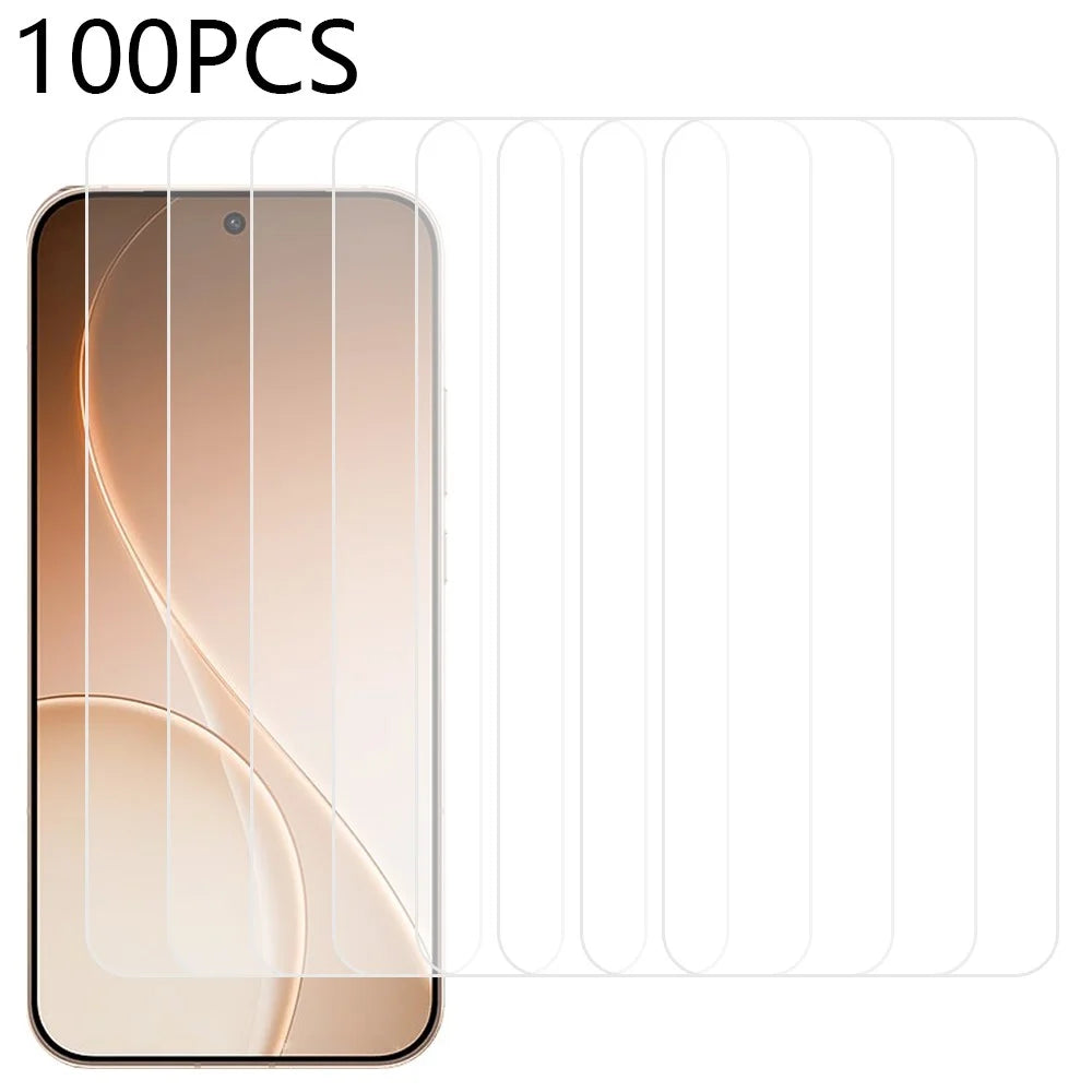 100Pcs For Oppo Reno15 Pro Max 5G (Global) / Reno15 Pro 5G (China) Screen Protector Full Glue Anti-Scratch Tempered Glass Film (NOT Complete Covering) (No Package, with Wipes Set, Dust-absorber, Guide Sticker) - 1