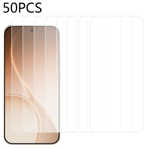 50Pcs For Oppo Reno15 Pro Max 5G (Global) / Reno15 Pro 5G (China) Screen Protector Full Glue Tempered Glass Clear Screen Film (NOT Complete Covering) (No Package, with Wipes Set, Dust-absorber, Guide Sticker) - 1
