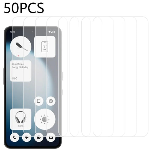 50Pcs For Nothing Phone (3a) Lite 5G Screen Protector Screen Protector Full Glue Tempered Glass Clear Screen Film (NOT Complete Covering) (No Package, with Wipes Set, Dust-absorber, Guide Sticker) - 1