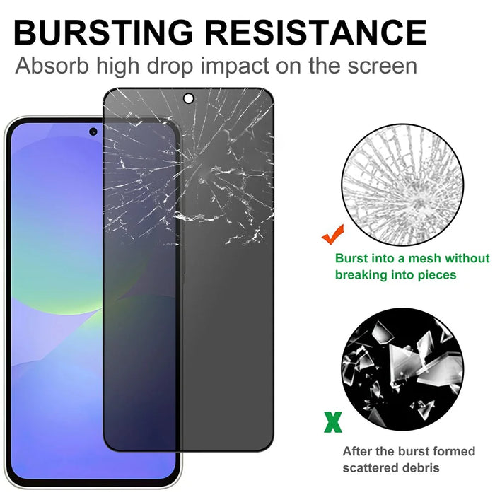 For Samsung Galaxy A37 5G Tempered Glass Screen Protector 2.5D Arc Edge Anti-Spy Film - 4