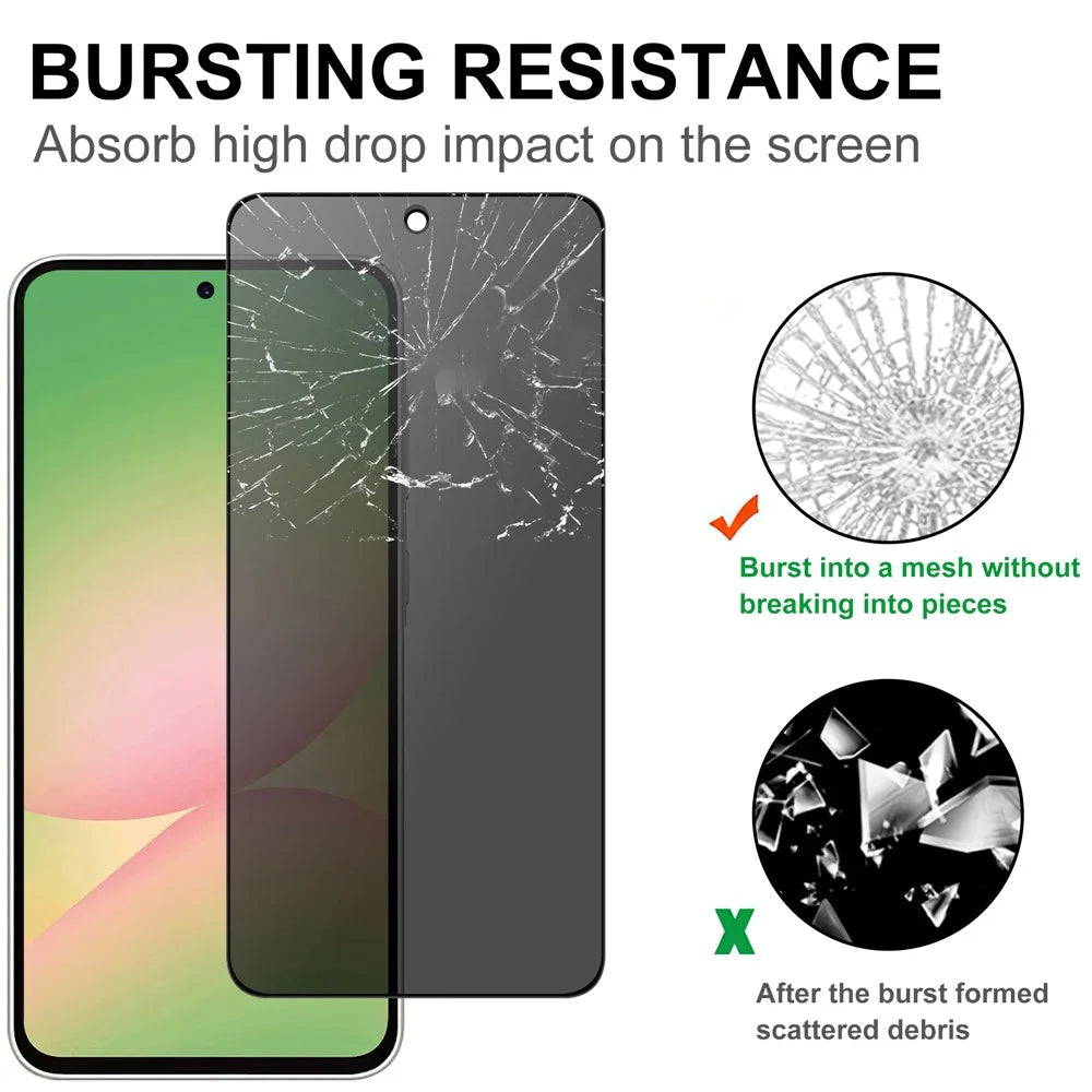 For Samsung Galaxy A57 5G Tempered Glass Screen Protector 2.5D Arc Edge Anti-Spy Film - 4