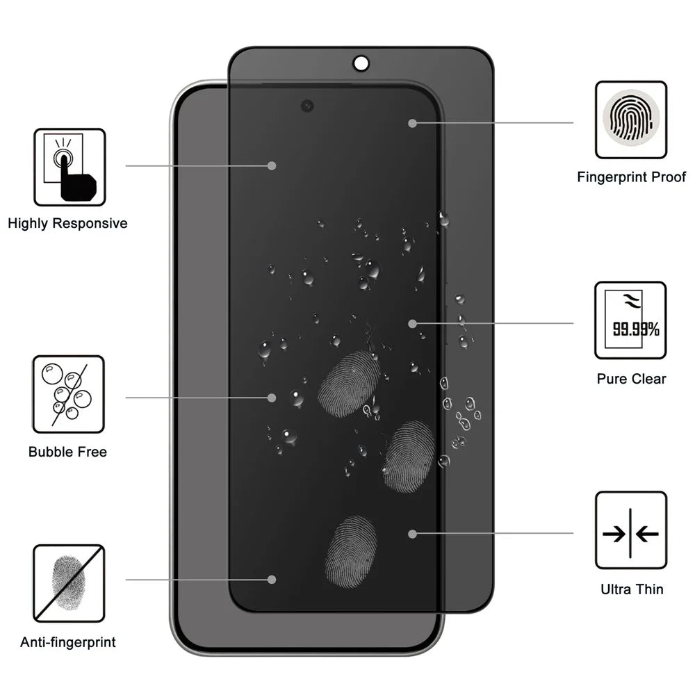 Tempered Glass For Xiaomi 15T  /  15T Pro Full Screen Protector 2.5D Arc Edge Anti-Spy Film - 2