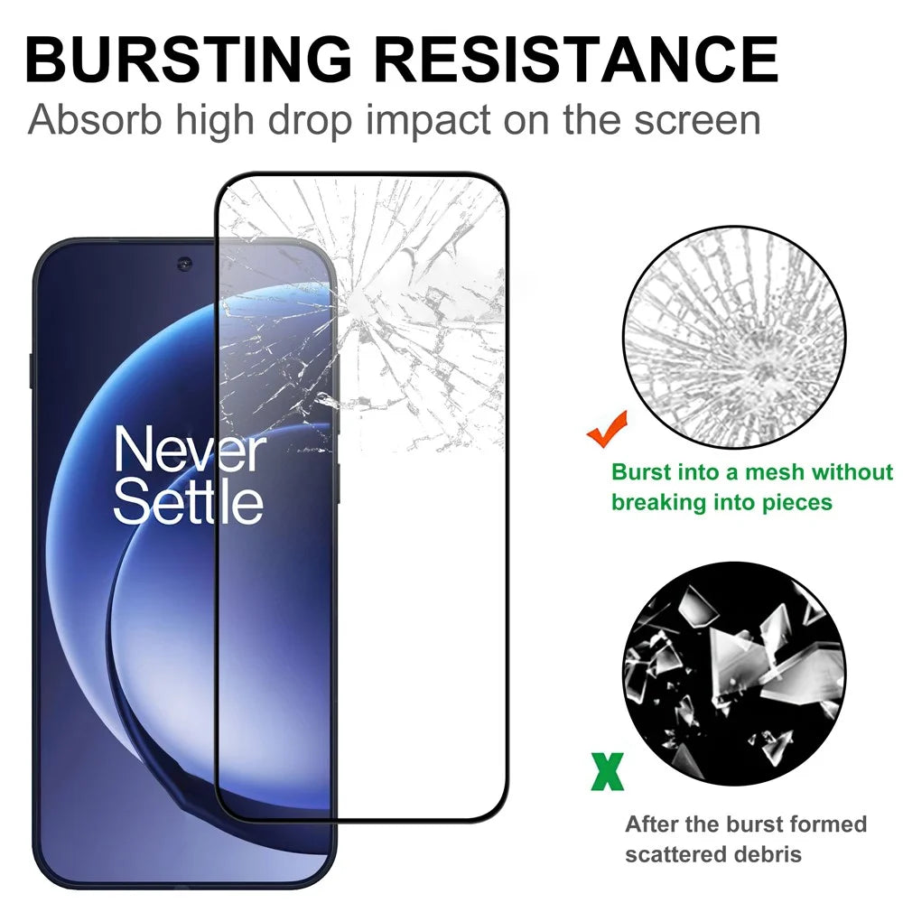 For OnePlus 15 5G AGC Tempered Glass with Black Edge Full Glue Full Coverage Screen Protector - 4