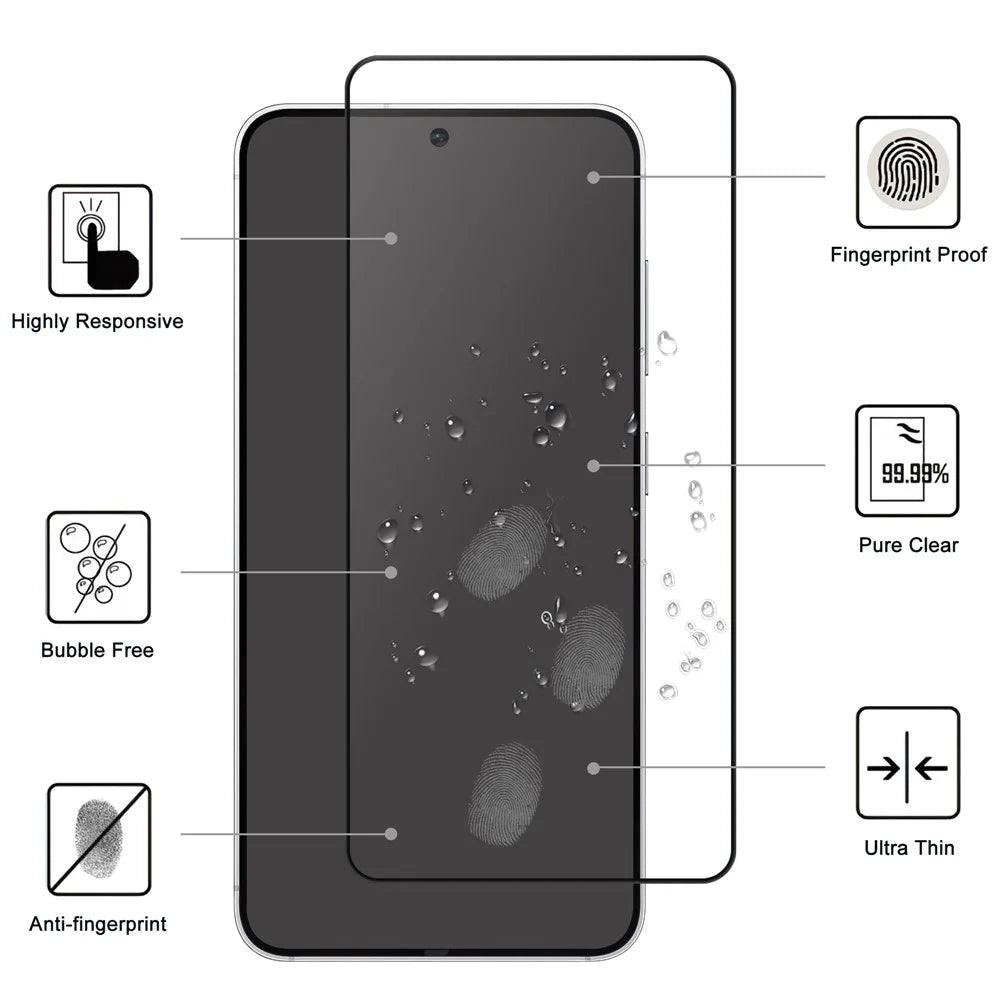 For Samsung Galaxy S26+ AGC Tempered Glass with Black Edge Full Glue Full Coverage Screen Protector - 2