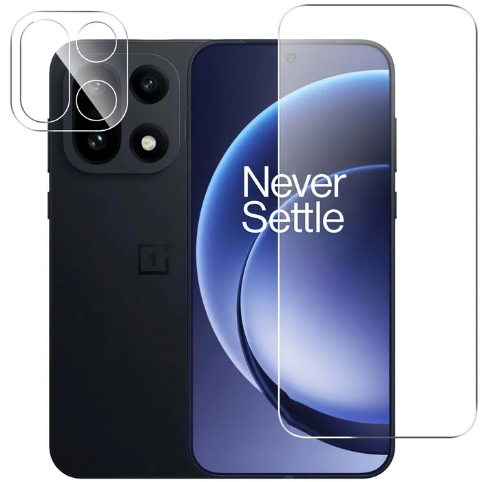 For OnePlus 15 5G Clear Tempered Glass Screen Protector Anti-Explosion Film + Camera Lens Protector - 1