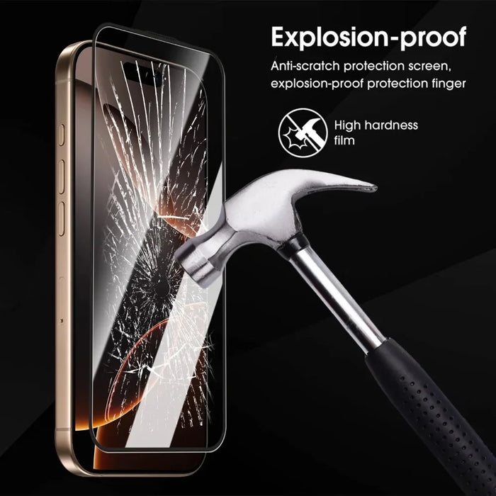 For iPhone 11 Pro Max Full Screen Protector HD Clear Silk Printing High Aluminium-silicon Glass Film with Dust Removal Installation Frame - As Shown - 3
